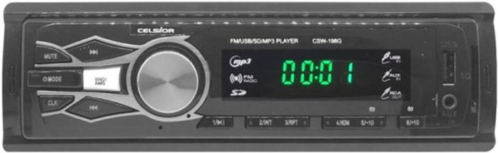 Автомагнитола "Celsior" CSW-198G +USB/SD/Iso,/без радиатора, зеленая
