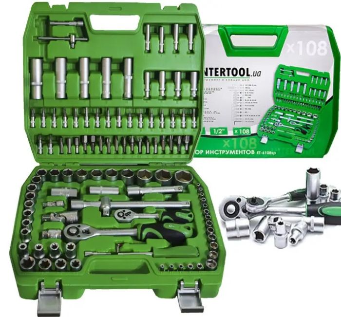 Набор инструмента 108 ед. "INTERTOOL" (6 граней)