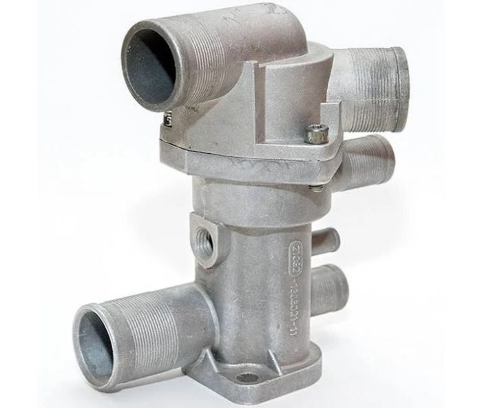 Термостат 21082 в сборе (6 патрубков) "LUZAR"